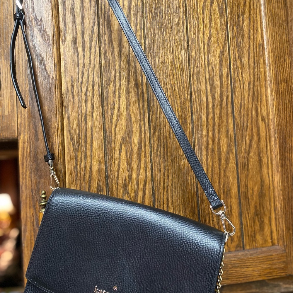 Kate Spade New York  Black Leather Crossbody with Chain Detail - Picture 8 of 8